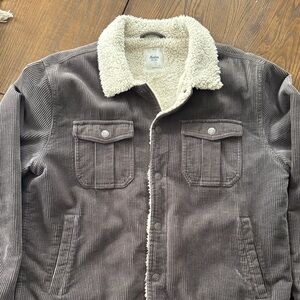 Katin Men’s Grey Corduroy Sherpa-Lined Jacket
